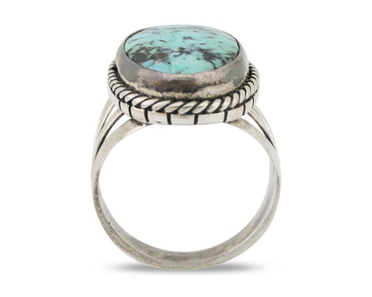 Navajo Ring 925 Silver Turquoise Native American Artist Size 7.75 C.80's