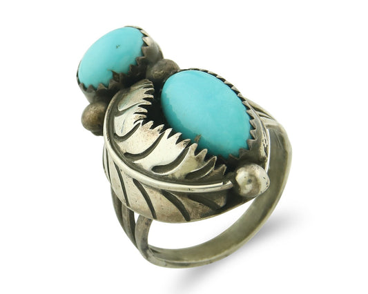 Vintage Navajo Ring 925 Sterling Silver Authentic Turquoise Size 6.5