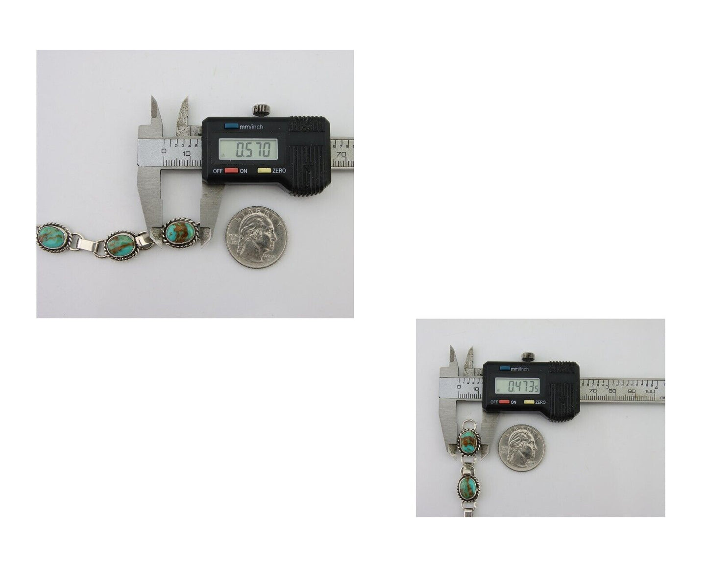 Navajo Bracelet 925 Silver Natural Blue Turquoise Native American Artist C.80's