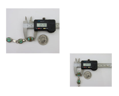 Navajo Bracelet 925 Silver Natural Blue Turquoise Native American Artist C.80's