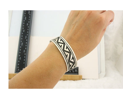 Navajo Bracelet 925 Silver Artist Signed Thomas Singer Cuff C.80's