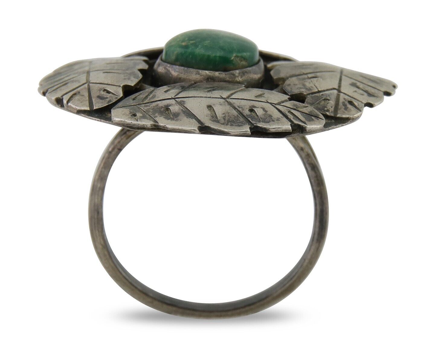 Vintage Navajo Handmade Ring 925 Silver Turquoise Native Artist Size 7.75