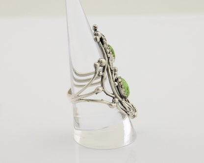 Navajo Ring 925 Silver Natural Gaspiete Artist Signed Prairie Fire C.80's