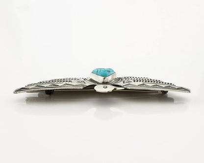 Navajo Bird Pin Sterling Silver Natural Gemstones Signed PJ Begay