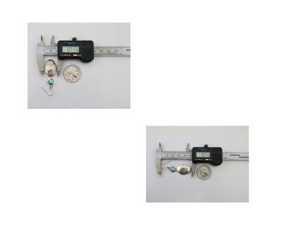 Navajo Dangle Earrings 925 Silver Natural Turquoise Artist Signed JB C.80's