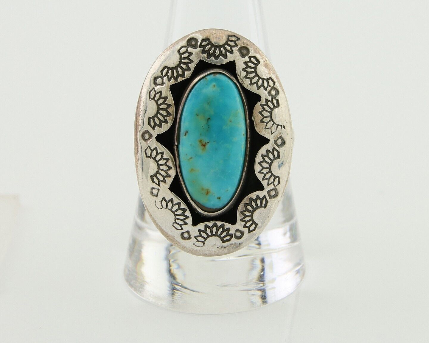 Navajo Handmade Ring 925 Silver Natural Arizona Turquoise Artist C.80's
