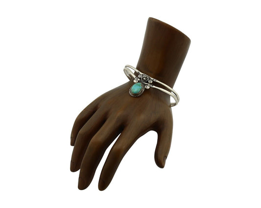 Navajo Bracelet 925 Silver Kingman Turquoise Artist Native American C.80's