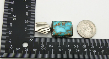 Navajo Pendant .925 Silver Turquoise Artist Signed D C.80's