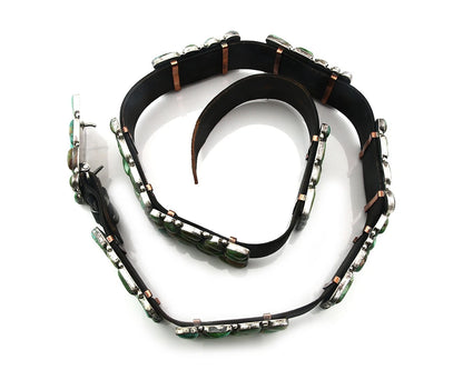 Navajo Belt Sterling Silver Gem Grade Turquoise Vintage Native Artist C.80's