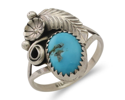 Navajo Ring 925 Silver Morenci Turquoise Native American Artist C.80's