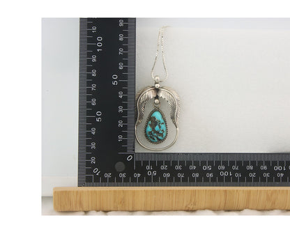 Navajo Sterling silver Necklace Turquosie Authentic Vintage Artist Signed