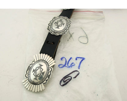 Navajo Concho Belt Sterling Silver Handmade Artist Signed DJ Vintage