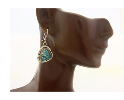 Navajo Earrings 925 Silver Natural Turquoise Native American Artist C.80's