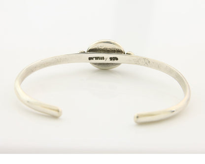 Navajo Cuff Bracelet Sterling Silver Natural Mined Pink Quartz Native Artst