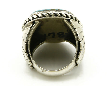Navajo Ring .925 SOLID Silver Castle Dome Turquoise Signed Doug Zachary C.80's