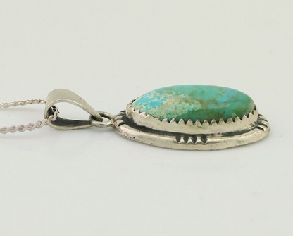 Navajo Necklace 925 Silver Kingman Turquoise Native American Artist C.90s