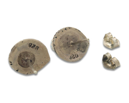 Navajo Earrings 925 Silver Natural Turquoise Native American Artist C.80's