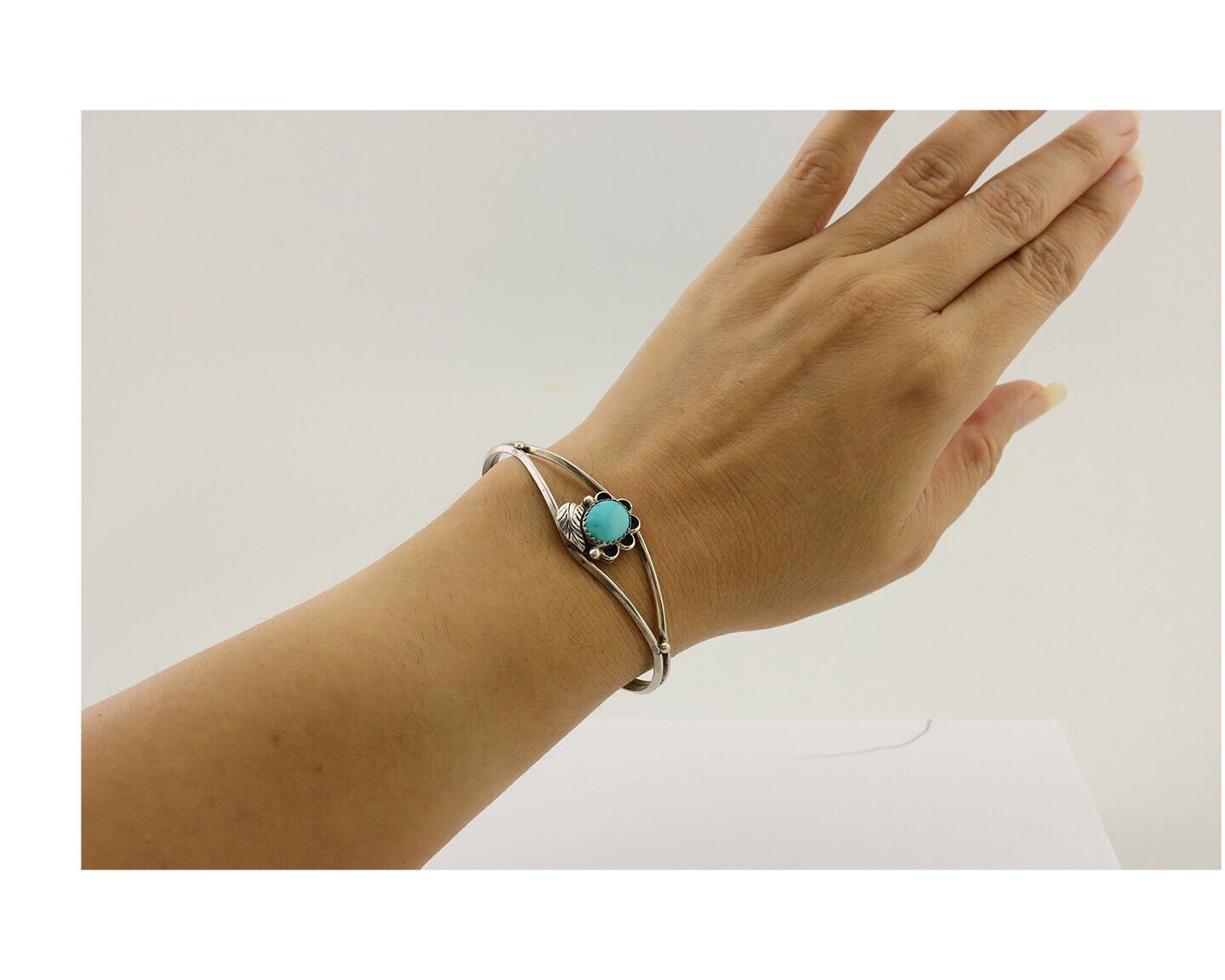 Navajo Handmade Bracelet 925 Silver Natural Blue Turquoise Native American C80's