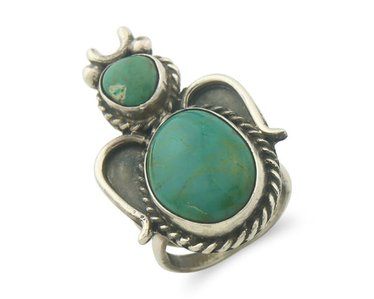 Vintage Navajo Angel Ring 925 Sterling Turquoise Artist Signed Size 8.25