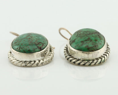 Navajo Earrings 925 Silver Natural Green Turquoise Native Artist C.80's