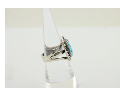 Navajo Handmade Ring 925 Silver Turquoise Native Artist C.80's