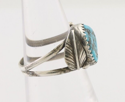 Navajo Ring 925 Silver Morenci Turquoise Native American Artist C.80's