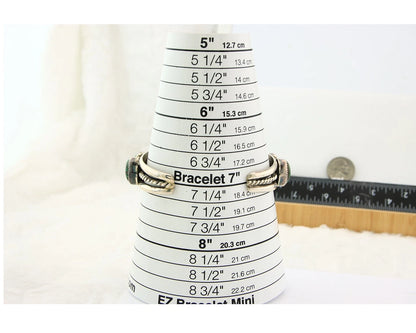 Navajo Cuff Bracelet Sterling Silver Crescent Valley Green Turquoise Native Art