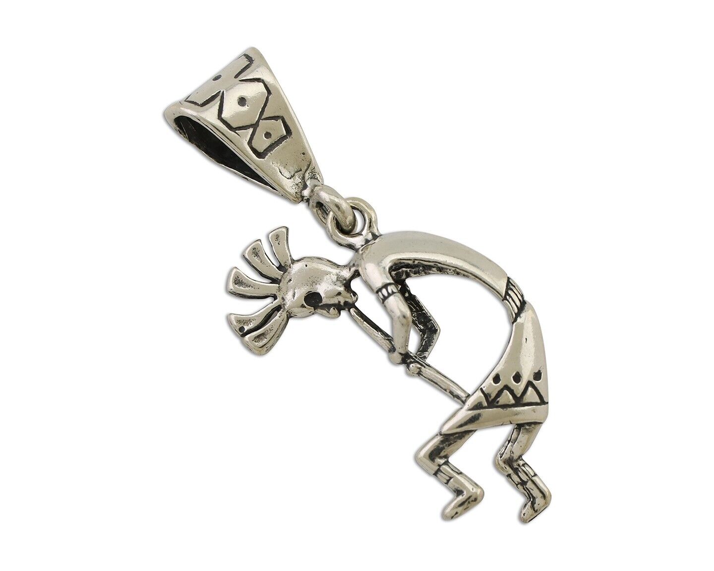 Navajo Kokopelli Pendant 925 Sterling Silver Native Artist Masha C.80's