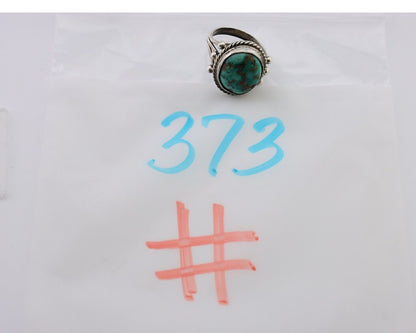 Navajo Ring 925 Silver Natural Blue Turquoise Artist Signed MC C.80's
