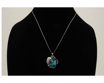 Navajo Necklace 925 Silver Natural Turquoise Native Artist C.80's