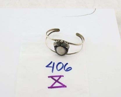Navajo Cuff Bracelet Sterling Silver Authentic Pink Muscle Artist Signed