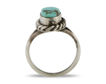 Navajo Ring 925 Silver Natural Blue Turquoise Native American Artist C.80's