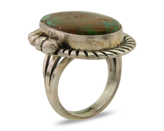 Navajo Ring 925 Sterling Silver Natural Turquoise Signed Mike Begay C.80's