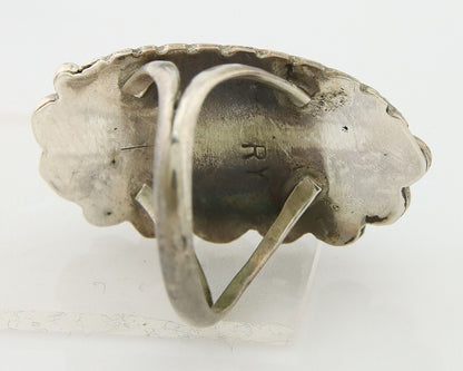 Navajo Ring .925 Sterling Blue Turquoise Artist Signed R Yazzie C.80's