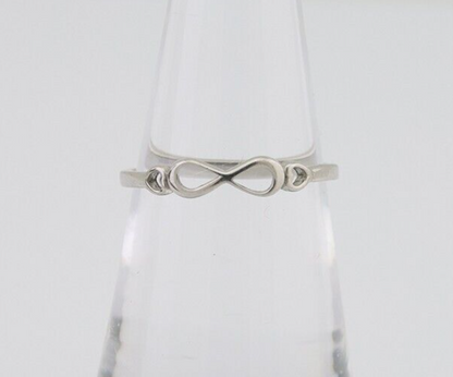 Infinity Heart Promise Ring 925 Solid Silver Size 6.0