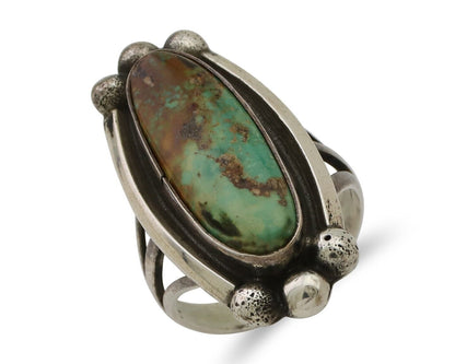 Navajo Turquoise Ring 925 Silver Native Artist Signed Sunrise Size 6.0 C.80's