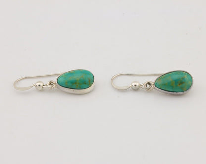 Navajo Dangle Earrings 925 Silver Natural Blue Turquoise Artist Signed M C.80's