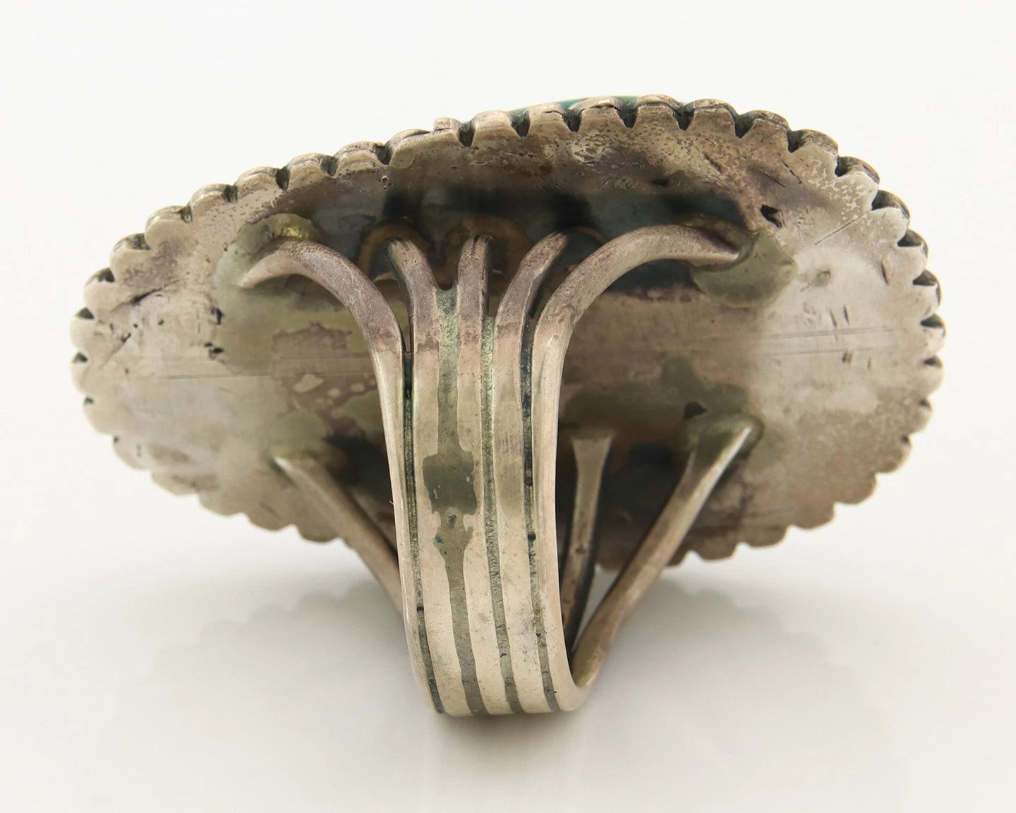 Men Navajo Ring Sterling Silver Vintage Native Artist Handmade Size 14