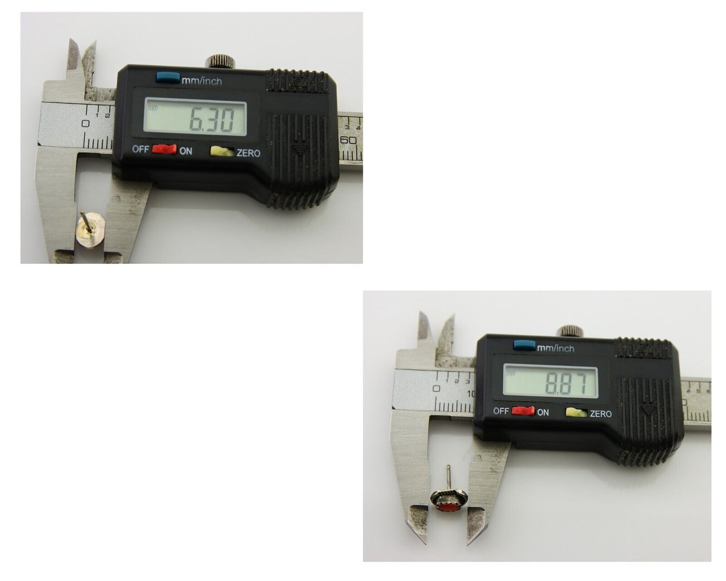 Navajo Earrings 925 Silver Natural Red Coral Native American Artist C.80's