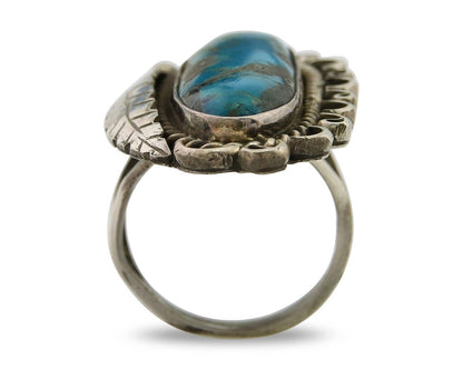 Navajo Ring .925 Sterling Blue Turquoise Artist Signed R Yazzie C.80's