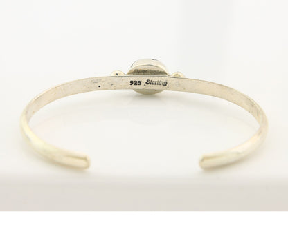 Navajo Cuff Bracelet Sterling Silver Natural Mined Malachite Native Artist