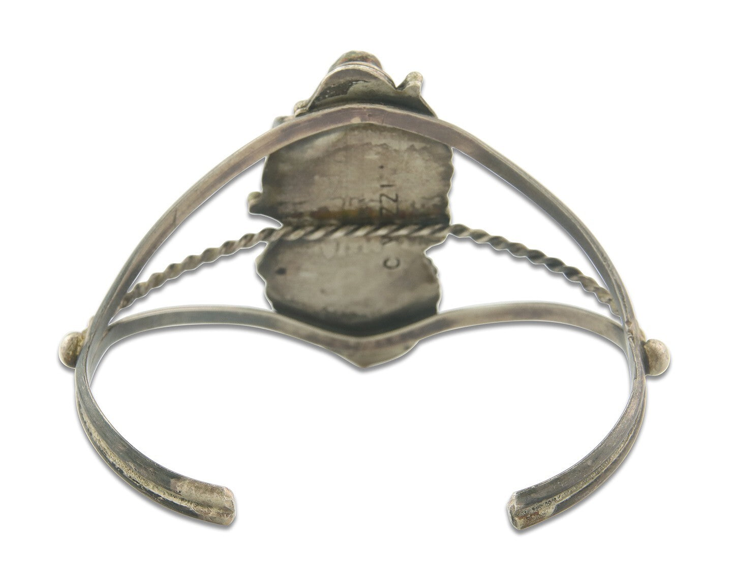 Vintage Navajo Bracelet 925 Silver Handmade Authentic Gemstone Signed C Yazzie