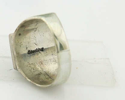 Vintage Zuni Ring 925 Sterling Natural Authentic Gemstone Handmade Size 9.75
