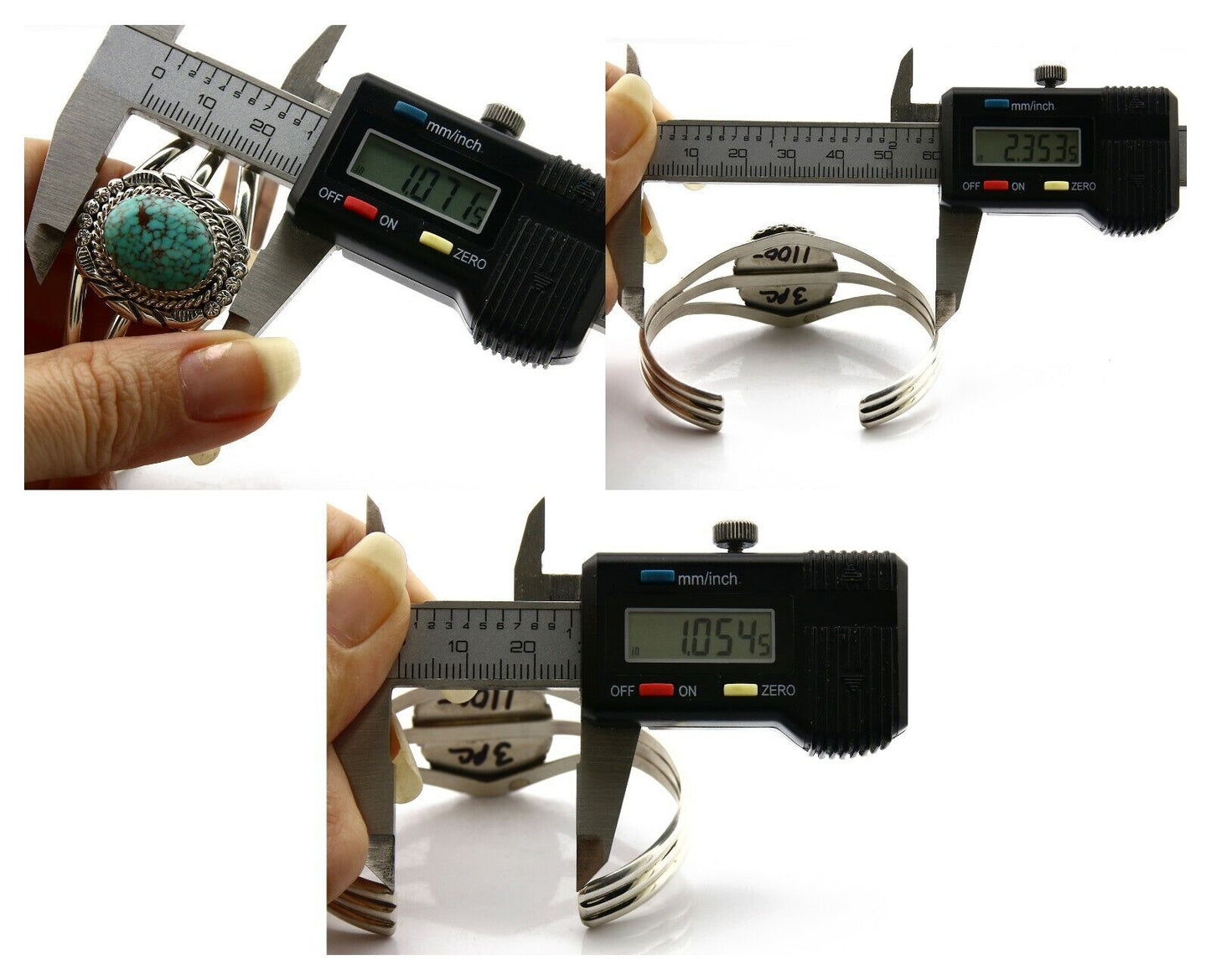 Navajo Bracelet .925 Silver Turquoise Mountain Signed NE C.80's