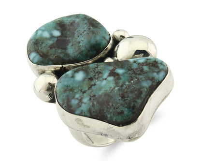 Vintage Navajo Ring 925 Sterling Silver Turquoise Signed David Zachary Size 7.0