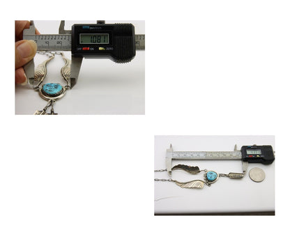 Navajo Turquoise Necklace 925 Silver Artist Signed Margie Chee C.80's