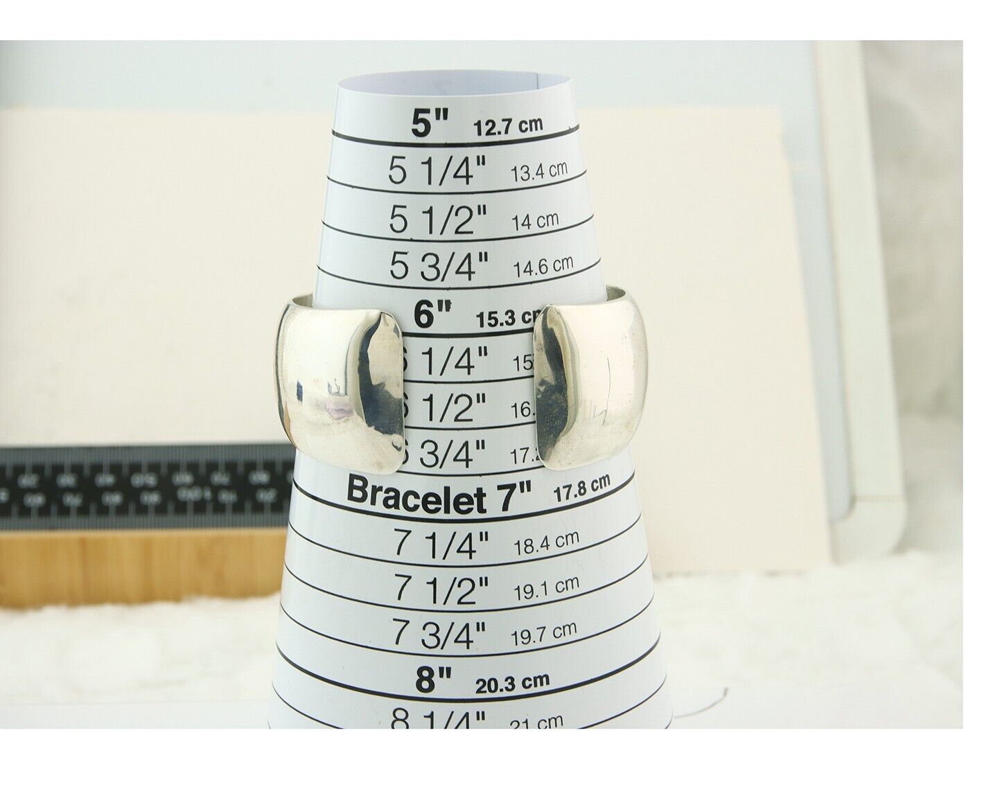 Navajo Bracelet 925 Silver Handmade Cuff 23.5 mm Wide C.80's