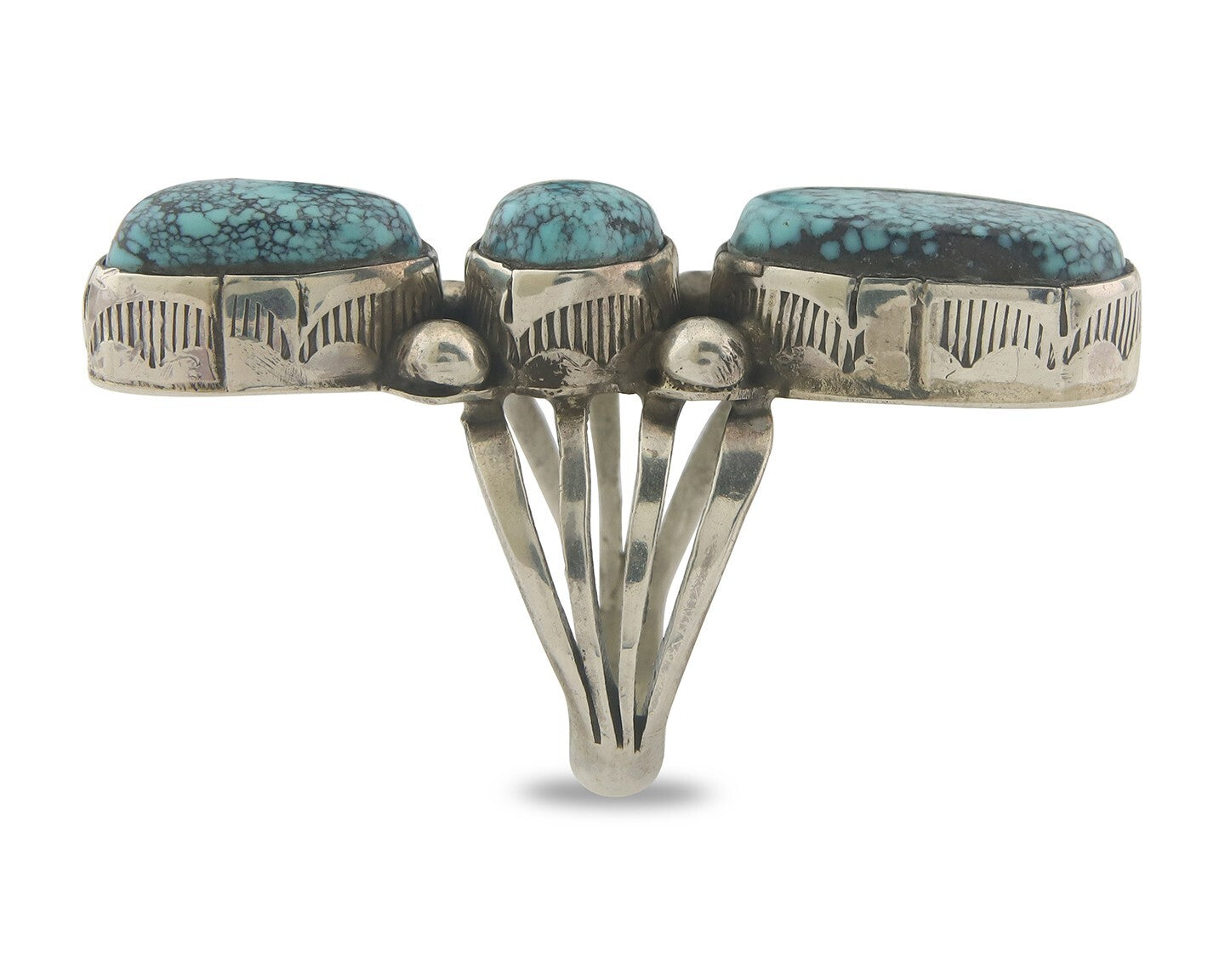 Vintage Navajo Ring 925 Sterling Authentic Turquoise Signed M Size 6.5