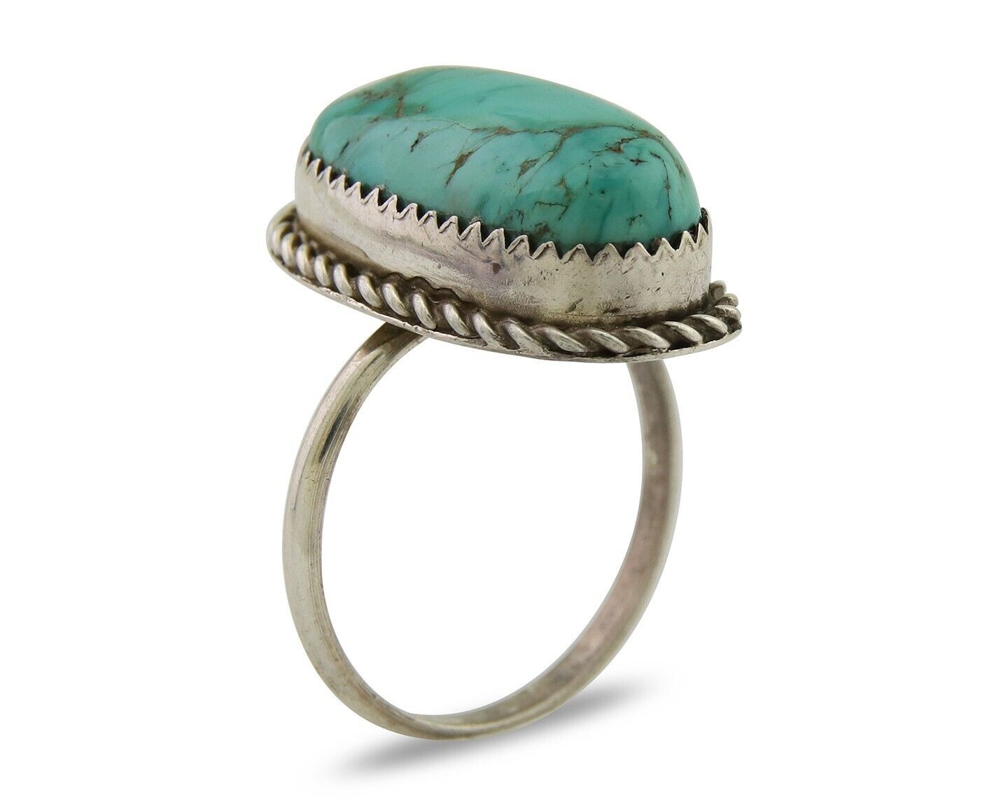 Navajo Ring 925 Sterling Silver Turquoise Native American Artist C.80's