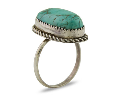 Navajo Ring 925 Sterling Silver Turquoise Native American Artist C.80's